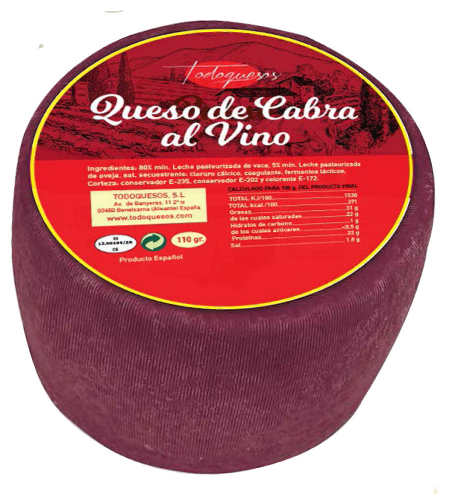 Compra Queso de Cabra al Vino excelente dieta mediterránea